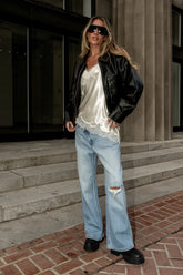 Lyla Crossover Wide Leg Jeans