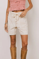 Finneas Denim Shorts in Cream FINAL SALE
