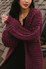 Marlee Long Cardigan in Purple FINAL SALE