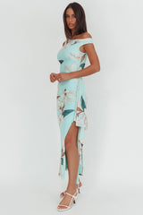Amalfi Maxi Dress Mint Floral Print Dress