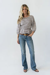 Maycie Two Toned Sweater in Brown