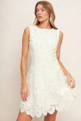 AUTUMN BLOOM VINTAGE IVORY LACE MINI DRESS VINTAGE IVORY
