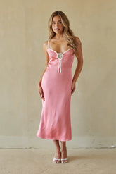 Adalyn Contrast Satin Midi Dress