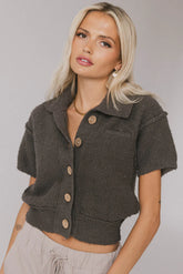 Hayes Knit Cardigan in Charcoal FINAL SALE