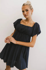 Dasha Textured Mini Dress in Navy FINAL SALE