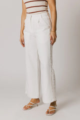 Karie Crochet Pants in White FINAL SALE