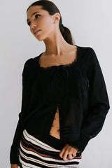 Taylor Sheer Blouse in Black FINAL SALE