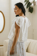 Myra Embroidered Blouse in Ivory FINAL SALE
