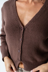 Marlie Knit Cardigan in Brown
