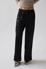 Gemma Satin Wide Leg Pants in Black FINAL SALE