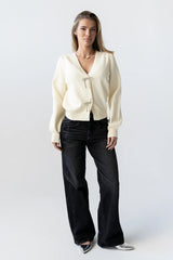 Tonya Bow Sweater in Cream