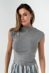 Maggie Knit Top in Grey