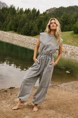Weekend Warrior Jumpsuit in Grey FINAL SALE