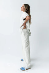 Belen Striped Wide Leg Pants in Denim Blue