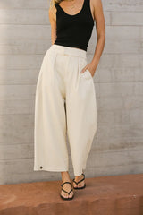 Elke Button Slacks in Natural FINAL SALE