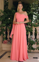 VENUS GOWN ONE SHOULDER CHIFFON DRESS