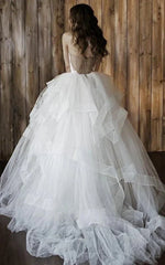 Detachable Floral Princess A Line Boho Lace Wedding Dress Elegant Chic Sweetheart Court Train Ball Gown