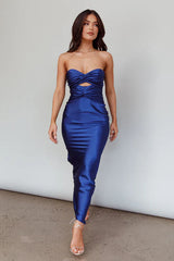 Harley Satin Maxi Dress Navy