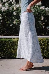 Moxie Floral Maxi Skirt in Off White