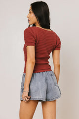 Lewis Knit Sweater in Marsala FINAL SALE