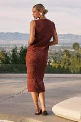 Joana Knit Skirt in Marsala