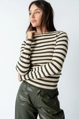 Waldorf Striped Top in Olive