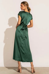 Rosalind Midi Dress in Emerald FINAL SALE