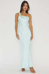 Blaine Maxi Dress Ice Blue Satin Slip Dress