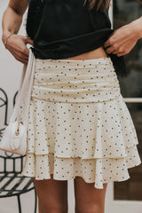 Trina Polka Dot Mini Skirt in Yellow