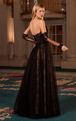LILITH GOWN A LINE TULLE DRESS WITH GLOVES