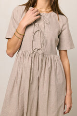 Narla Striped Midi Dress in Brown FINAL SALE