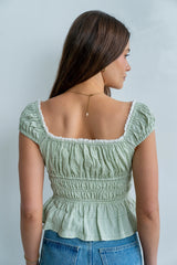 Naya Gingham Tank Top in Green