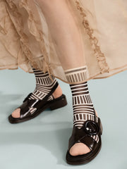 Tulle Mix Stripe Sheer Crew