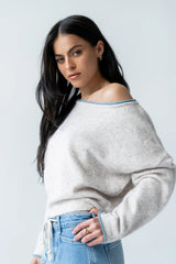 Kellie Contrast Sweater in Beige