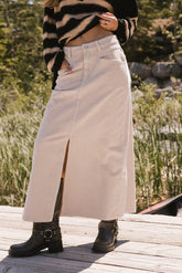 Sambria Corduroy Skirt in Khaki FINAL SALE