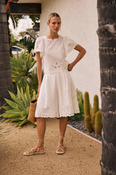 Molly Embroidered Top in White