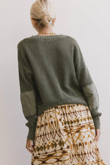 Inda Henley Sweater in Olive FINAL SALE