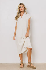 Elisa Striped Maxi Dress in Tan FINAL SALE