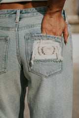 Marvin Crochet Wide Leg Jeans