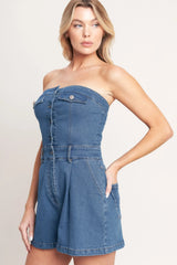 WEEKEND CRUSH DENIM ROMPER
