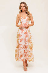 CARLYN MIDI DRESS MUSTARD FLORAL