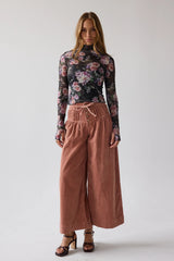 Barkley Corduroy Wide Leg Pants in Rust FINAL SALE