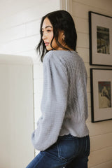 Dakota Cable Knit Sweater in Blue FINAL SALE
