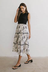 Cherney Tiered Floral Dress in Black FINAL SALE