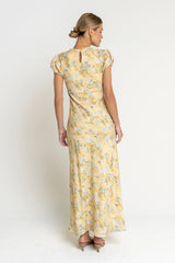 Ellianna Floral Maxi Dress in Butter Yellow