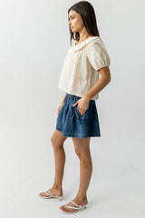 Reika Pleated Denim Shorts