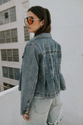 Riley Peplum Denim Jacket