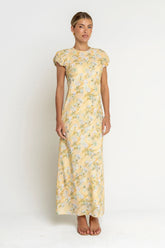 Ellianna Floral Maxi Dress in Butter Yellow