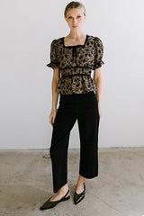 Tallie Floral Blouse in Mocha FINAL SALE