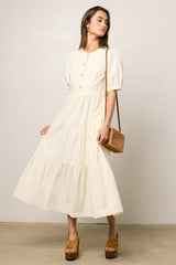 Finey Button Front Maxi Dress in Cream FINAL SALE